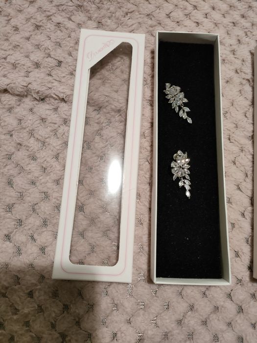 Zestaw kolczyki plus bransoletka ślubna