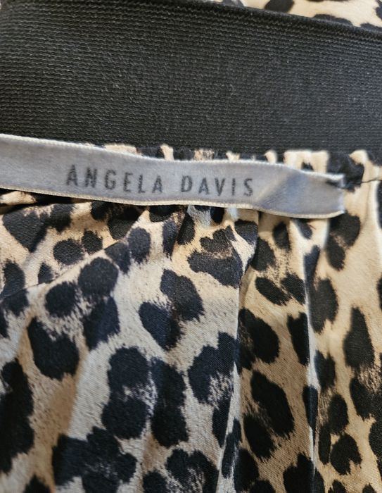 Brązowa czarna spódnica Angela Davis panterka cętki