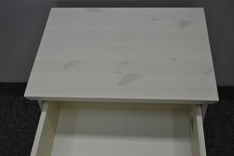 Szafka Nocna Biała Sosnowa Lakierowana