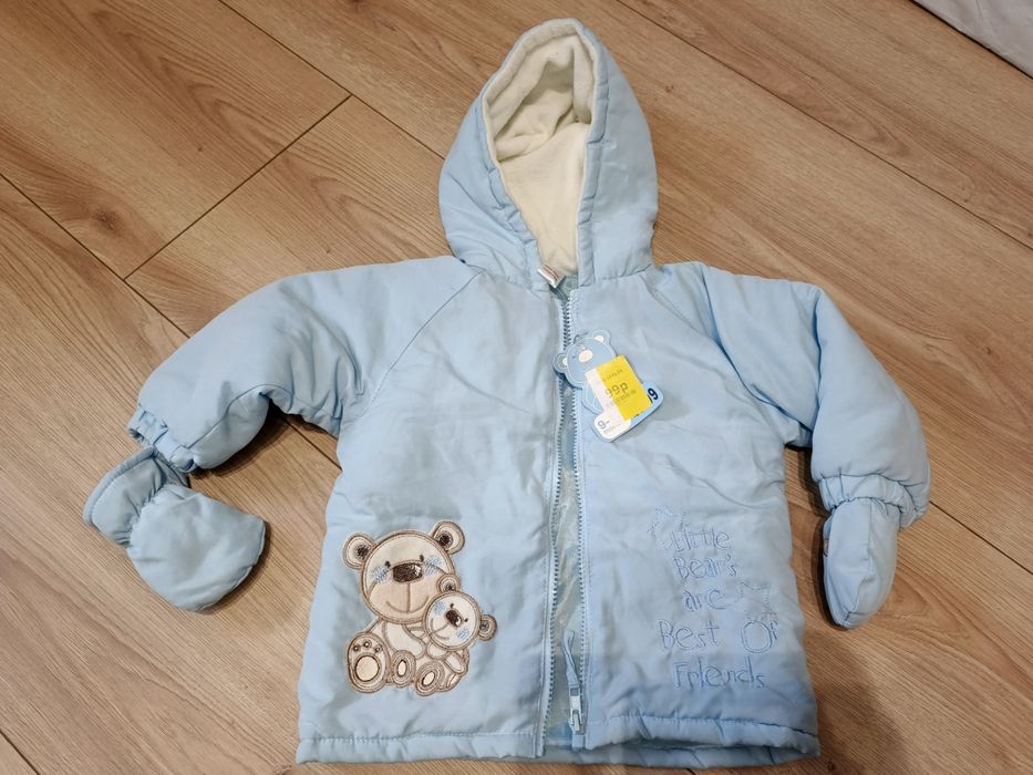 Kurtka nowa z rękawiczkami r 74-80 cm