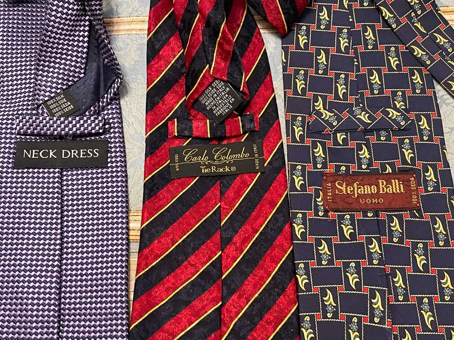 3 Gravatas 100% seda marcas Neck Dress, Carlo Colombo e Stefano Balli