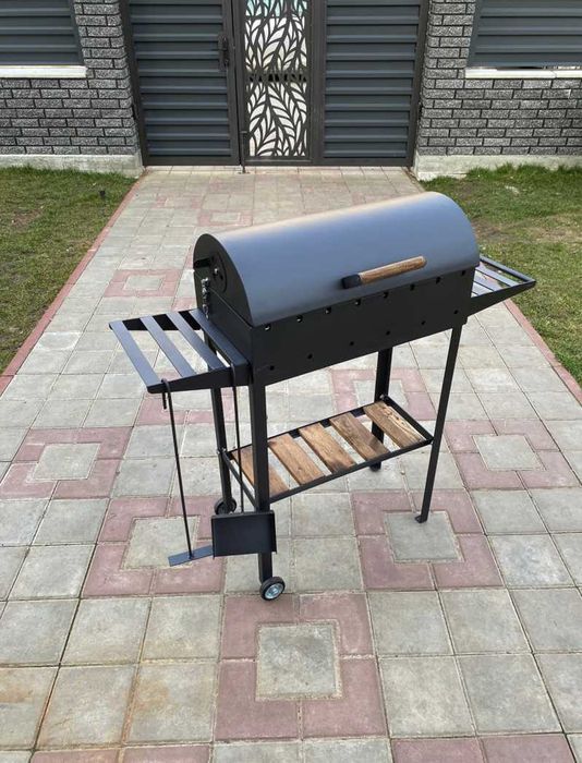 Мангал з кришкою для барбекю метал 4 мм на 8 шампурів РОЗБІРНИЙ