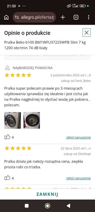 Pralka Toshiba 7KGSzara
