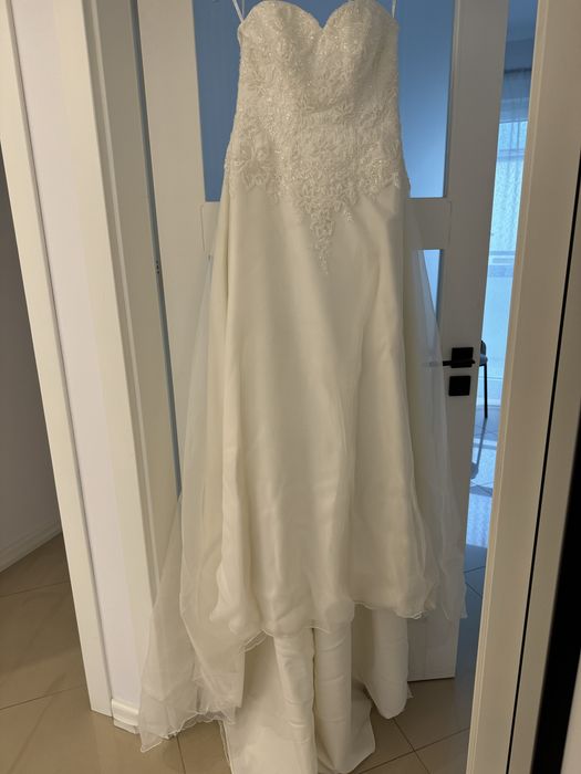 Sukienkaslubna Agnes śmietanka r.38+