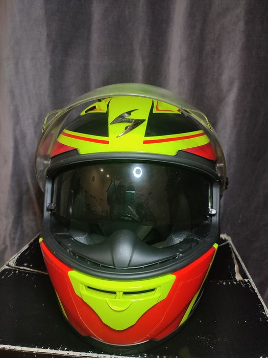 Мото шлем scorpion  exo 500 corsica neon yellow/red/black