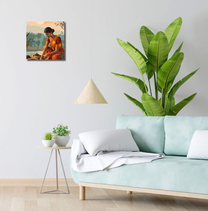 Obraz 30x30cm Codzienność w Odcieniach Złota