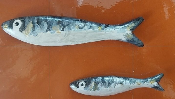 Hand-painted ceramic sardines64741172768897120