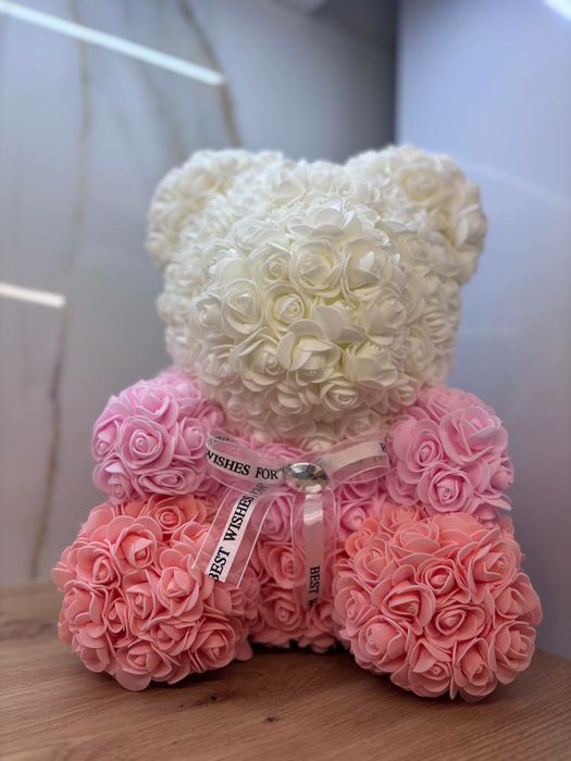 Ведмедик з троянд. Подарунок дівчині, мамі, доньці, бабусі. Мишка роз