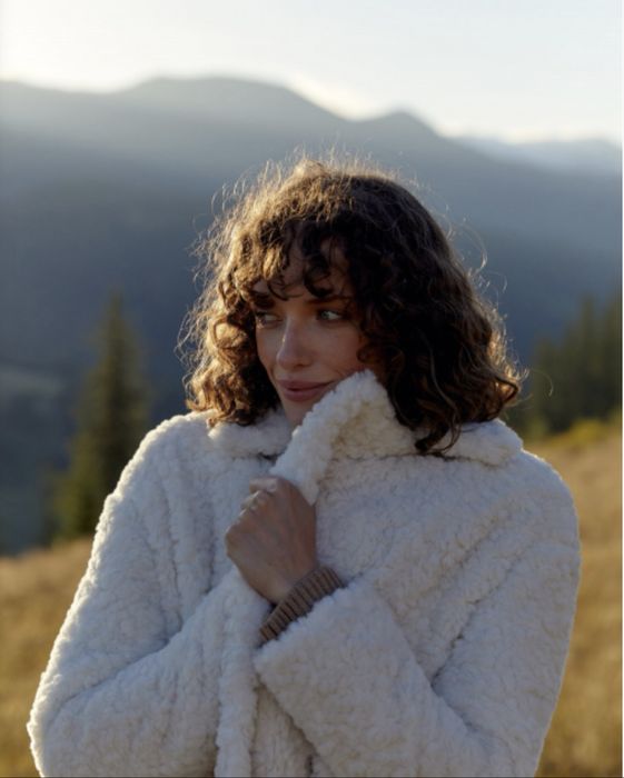 Шуба еко хутро Gepur ,молочного кольору