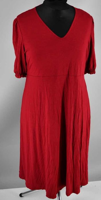 Bordowa sukienka midi Marks & Spencer – rozmiar 46