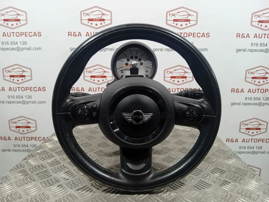 Volante com Airbag Mini Cooper R56 De 3 braços em Pele