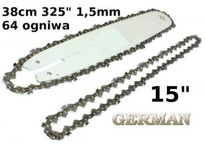 PROWADNICA 15'' 2x ŁAŃCUCH do piły piła spalinowa