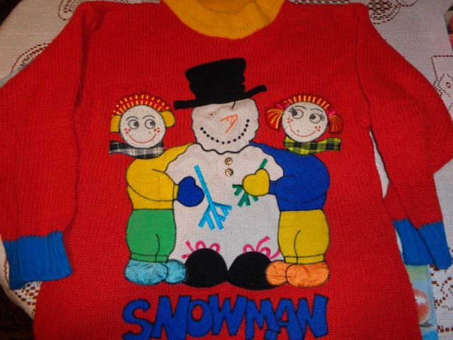 sweter młodzieżowy L grubszy czerwony