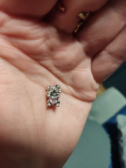 Charms piesek z różowym serduszkiem do pandory nowy