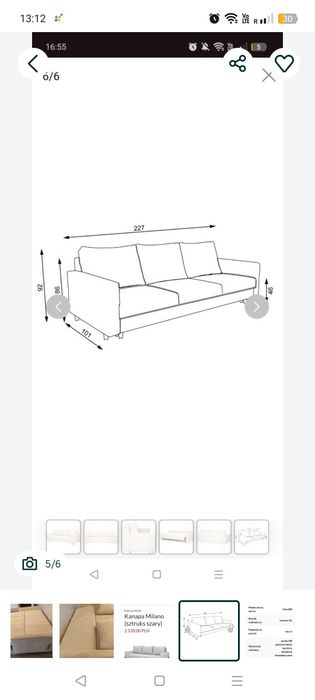 Sprzedam kanapę Milano sztruks jasny beż.