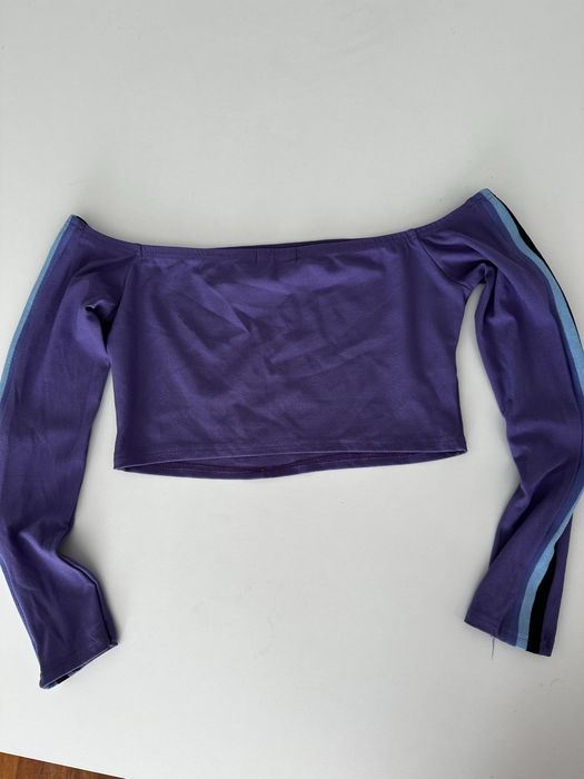 Fioletowa bluzka bez rękawów crop top Boohoo, rozmiar 40 L, nowa