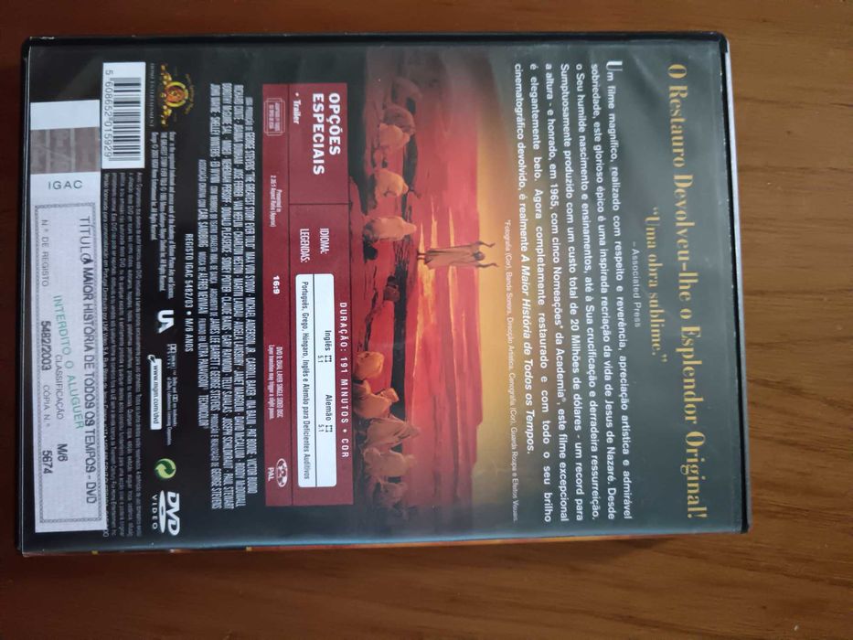filme dvd original -   maior historia de todos os tempos