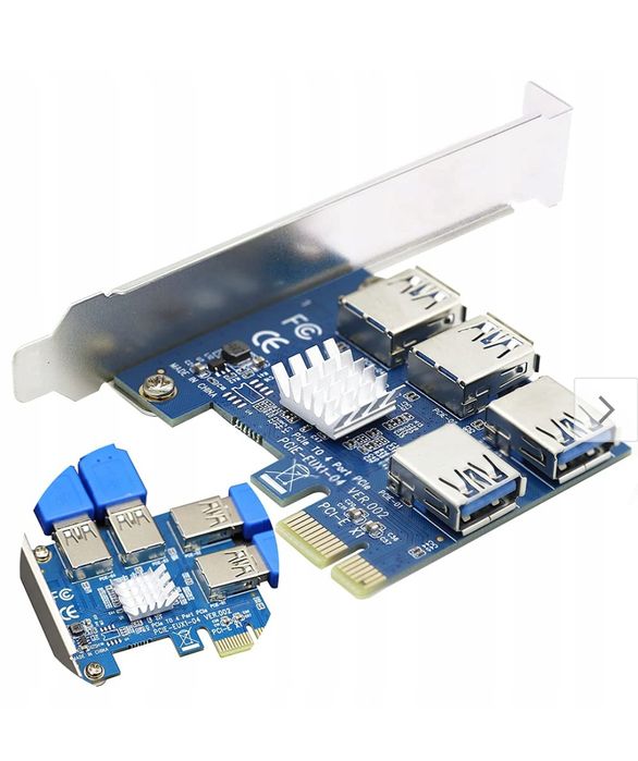 Mnożnik PCIe SYONCON, rozdzielacz PCIe od 1 do 4 gniazd PCI-Express 16