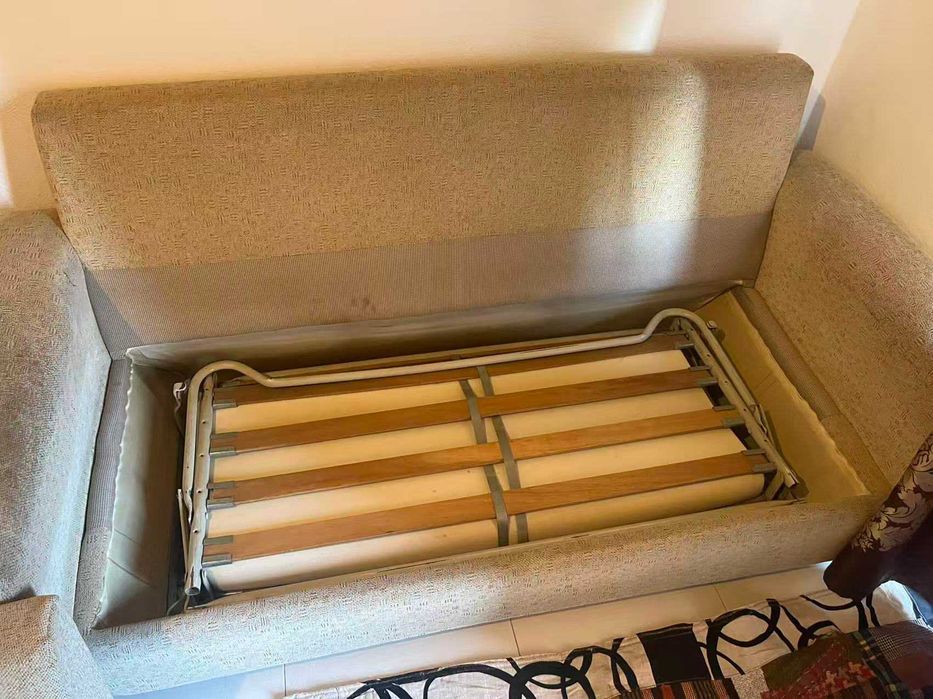 Sofá Cama Rústico Bege