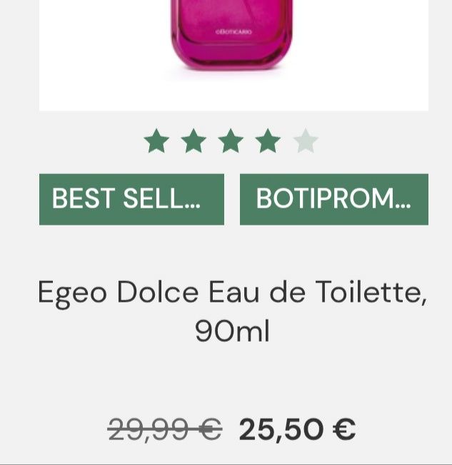 Egeo Doce da Boticário, com desconto . Artigo novo.