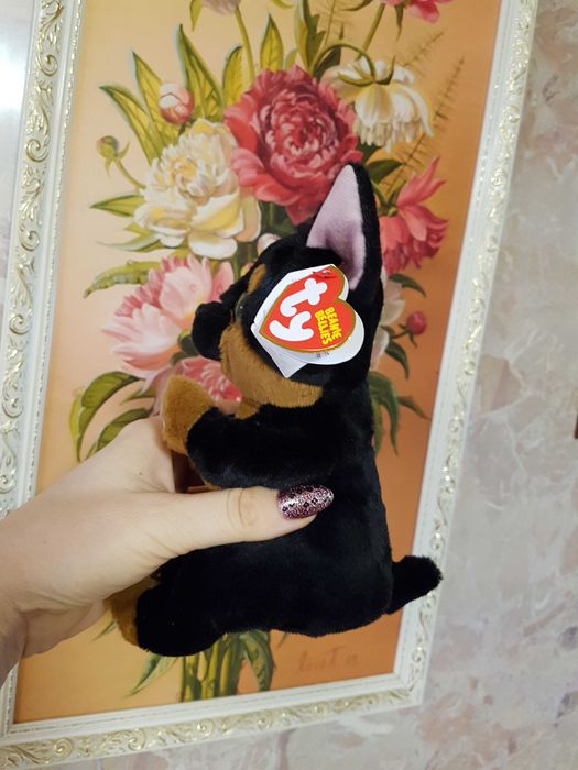 TY Beanie Babies редкий глазастик собака ротвейлер FRITZ 22см оригинал