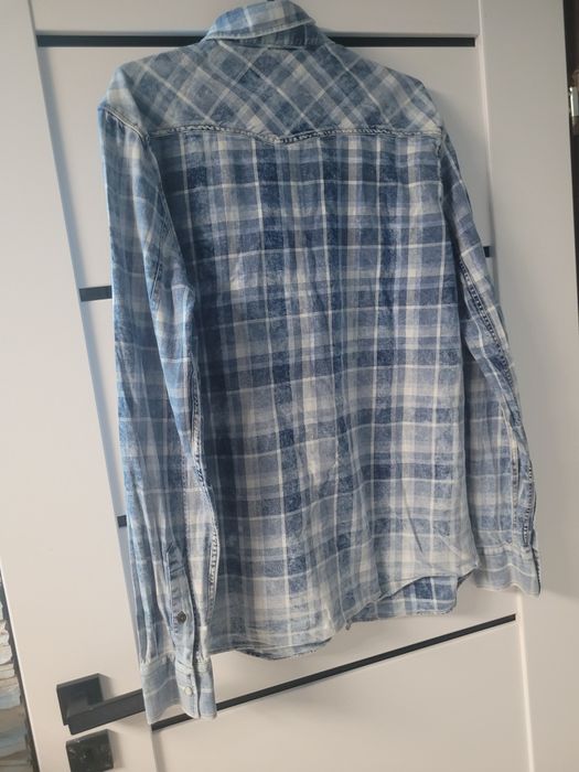 Koszula męska jeansowa Mavi w kratę rozm L