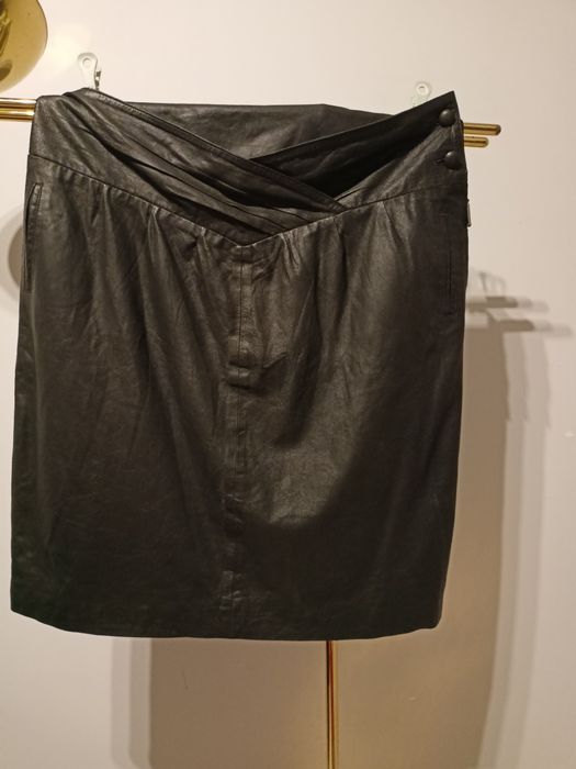 Spódnica czarna skórzana Margit Brandt real leather,L- XL