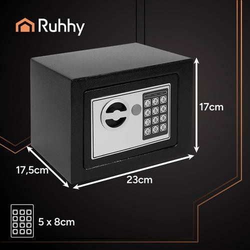 Меблевий металевий сейф з ключами та кодовим електронним замком