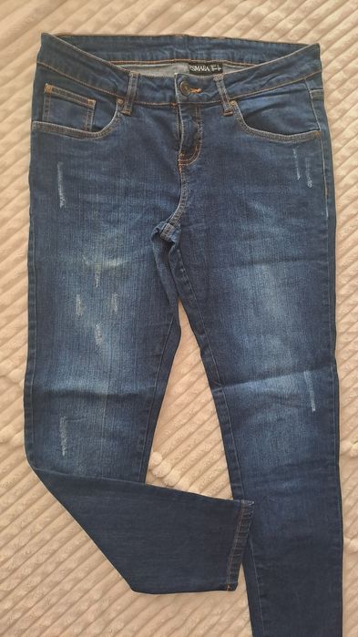 Spodnie jeans przecierane Esmara męskie 40 L granatowe