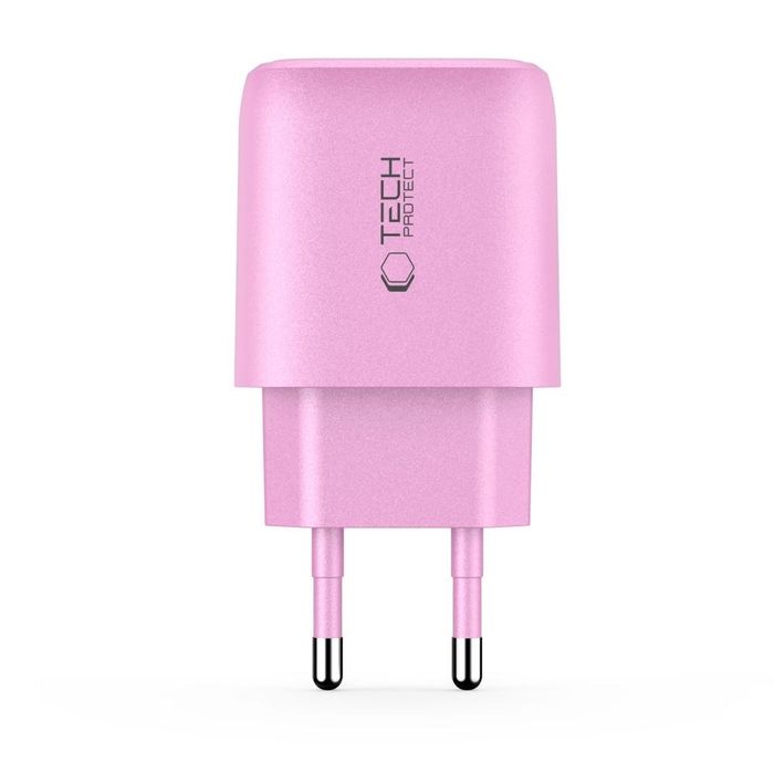 Tech-Protect NCA30 2-portowa ładowarka sieciowa PD 30W / QC3.0 jasnoróżowy