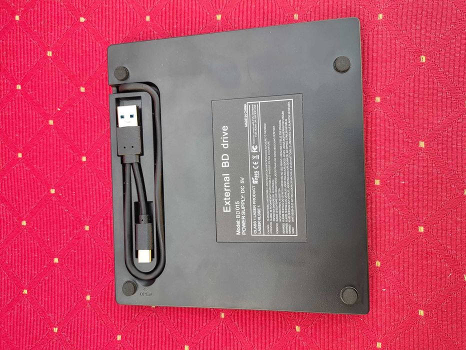 Zewnętrzny napęd Blu-Ray Odtwarzacz Player Nagrywarka DVD 4K 3D USB 3.0 BD CD DVD Windows Mac OS Linux USBC