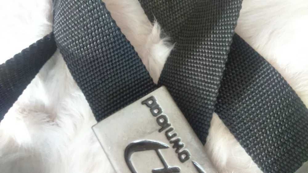 Pasek czarny parciany z klamrą 89 cm x 3 cm