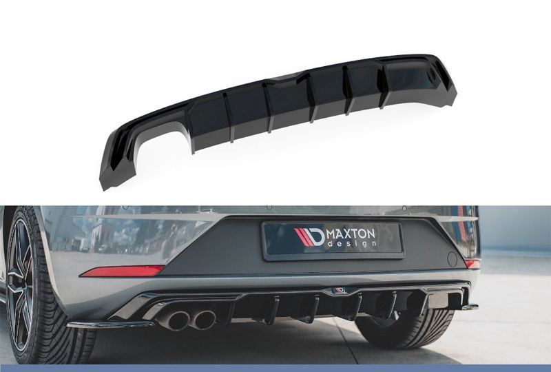DIFUSOR TRASEIRO SEAT LEON 5F 2017-2020 PRETO FOSCO