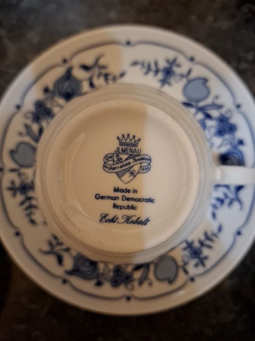 Сервиз посуда чайная пара Синий Лук фарфор  винтаж Германия