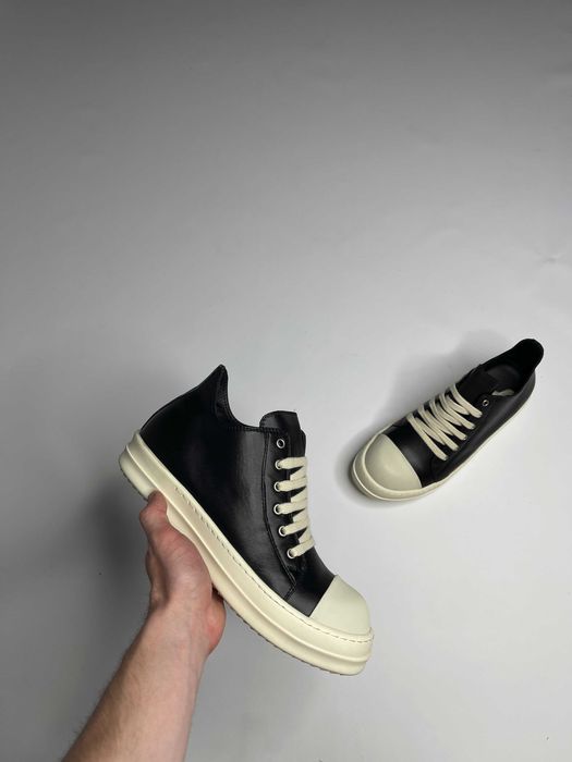 Rick Owens DRKSHDW Ramones jumbo lace laces кеди шкіряні кросівки кеды