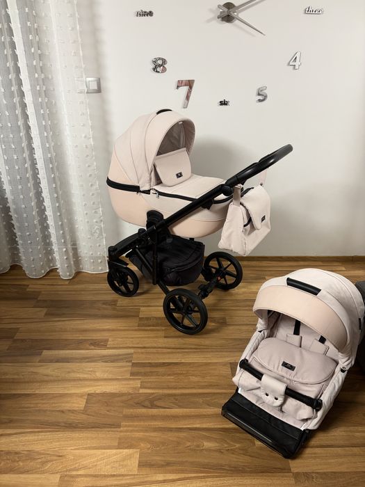 Wózek Adamex 3w1 Pudrowy róż+fotelik Avionaut