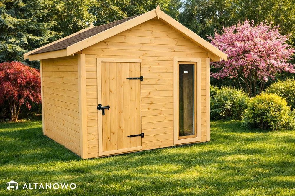 Domek narzędziowy drewniany, ogrodowy 3x3 drewutnia | producent | rod