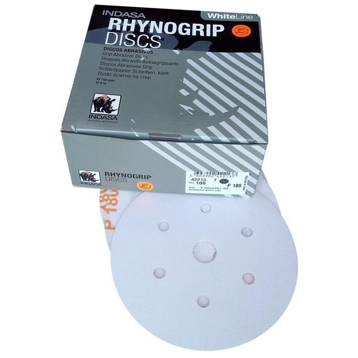 Disco Velcro 150mm INDASA White Line (caixa 50 unidades)todos os grãos