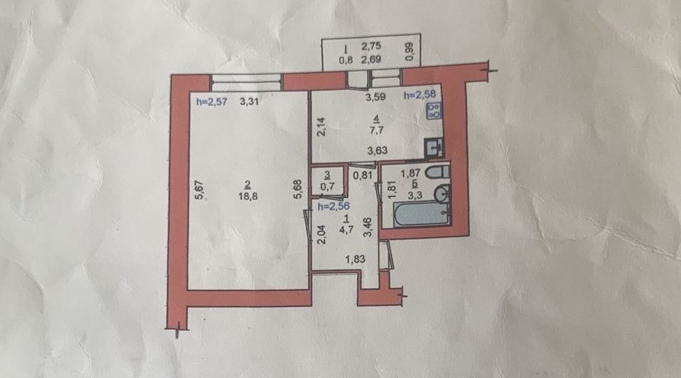 Продаж 1-кім. квартири 36 м.кв., в. Галицька м.Стрий