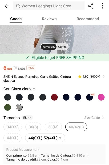 SHEIN Essnce Perneiras Carta Gráfica Cintura elástica