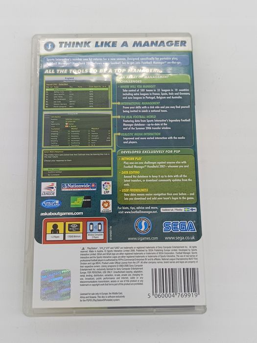 football manager handheld 2007 playstation portable (psp) pudełkowa