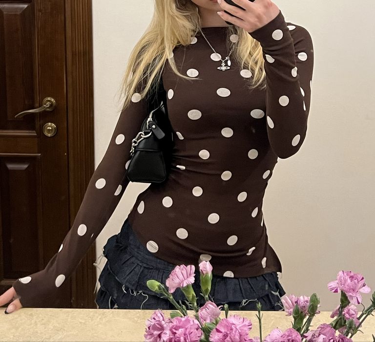 Лонгслів Полка Дот Bershka XS