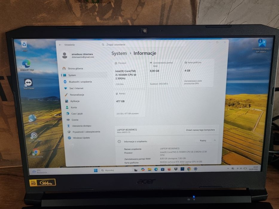 Acer nitro 5 i5 /Rtx 3050 / ssd