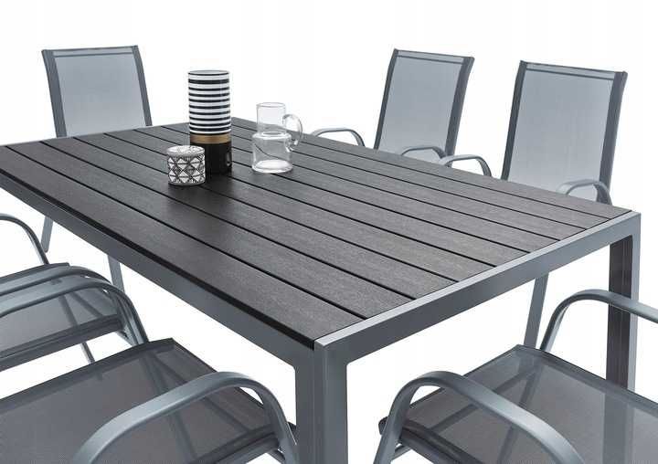 STÓŁ POLYWOOD Tarasowy Stolik Ogrodowy TARAS 150cm Deska WPC Metal