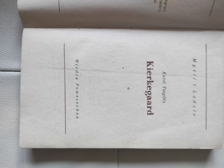 Kierkegaard Toeplitz, Myśli i ludzie