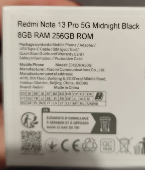Xiaomi note 13 pro 5g 256gb