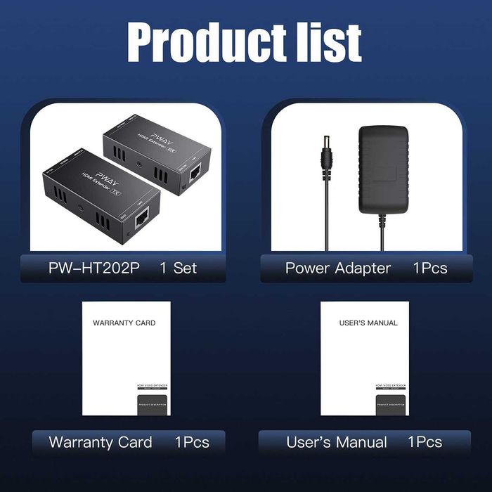 Przedłużacz HDMI PW-HT202P 50 m Single Cat5e/6 Full HD 1080P