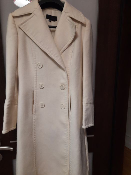 Elegancki płaszcz bialy/beżowy ZARA M