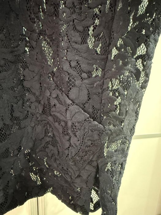 Czarna koronkowa narzutka Zara krótki rękaw M