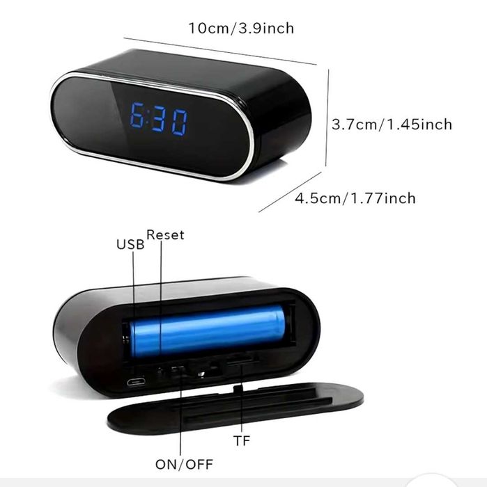 Ukryta kamera szpiegowska zegarek led detekcja podczerwień wifi zdalna